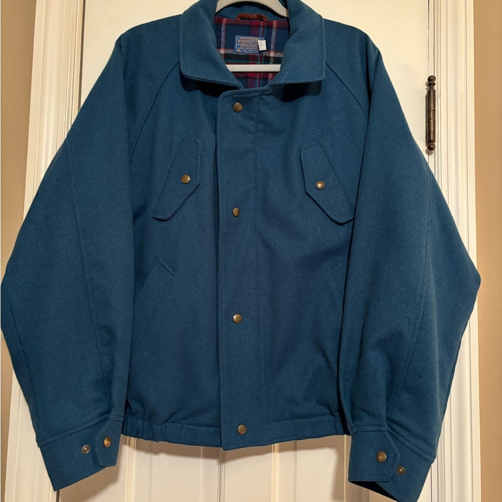 Men’s Pendleton Wool Bomber Jacket Teal XL
